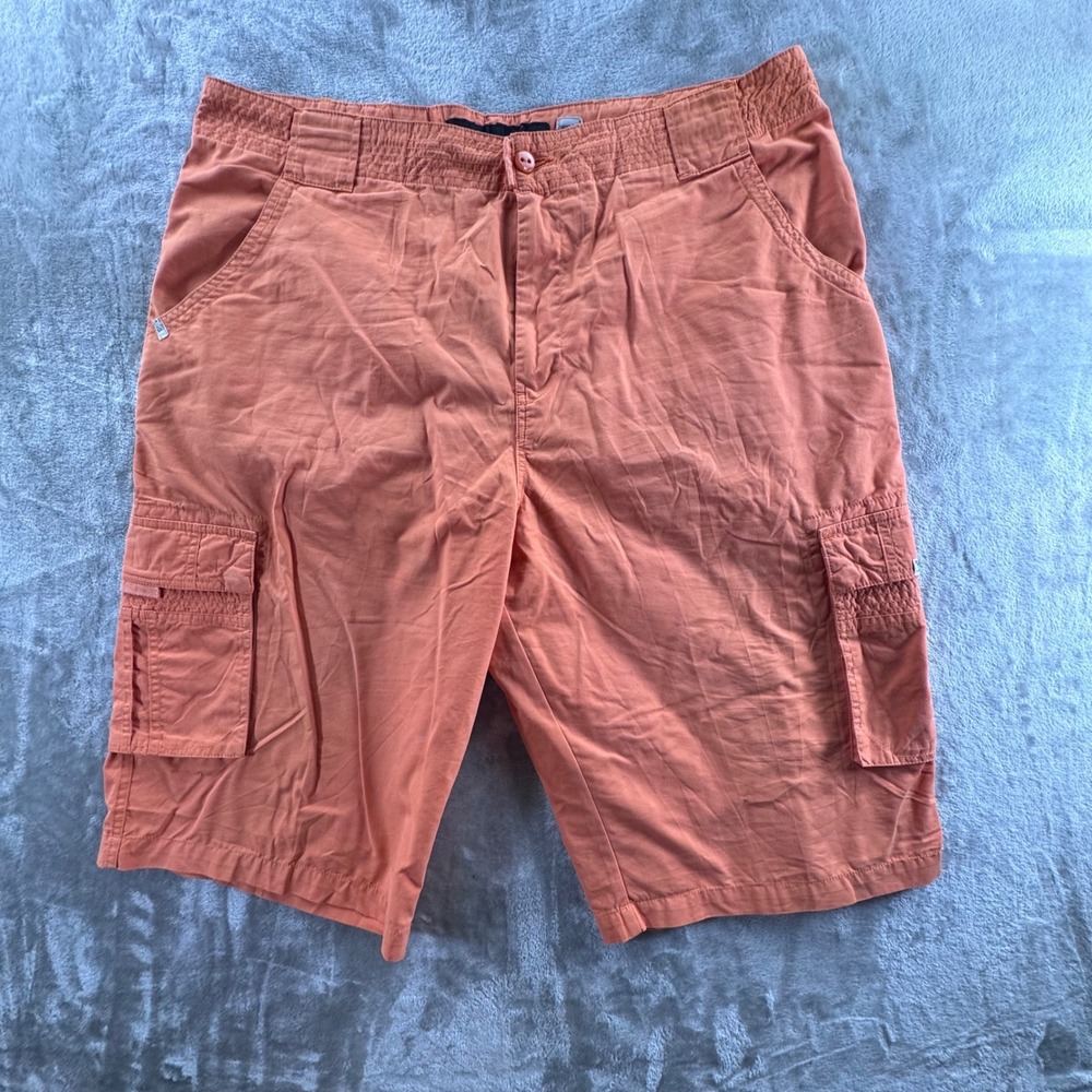 Rocawear Cargo Shorts 40 Orange Y2K Streetwear Skater Baggy Utility Hip Hop